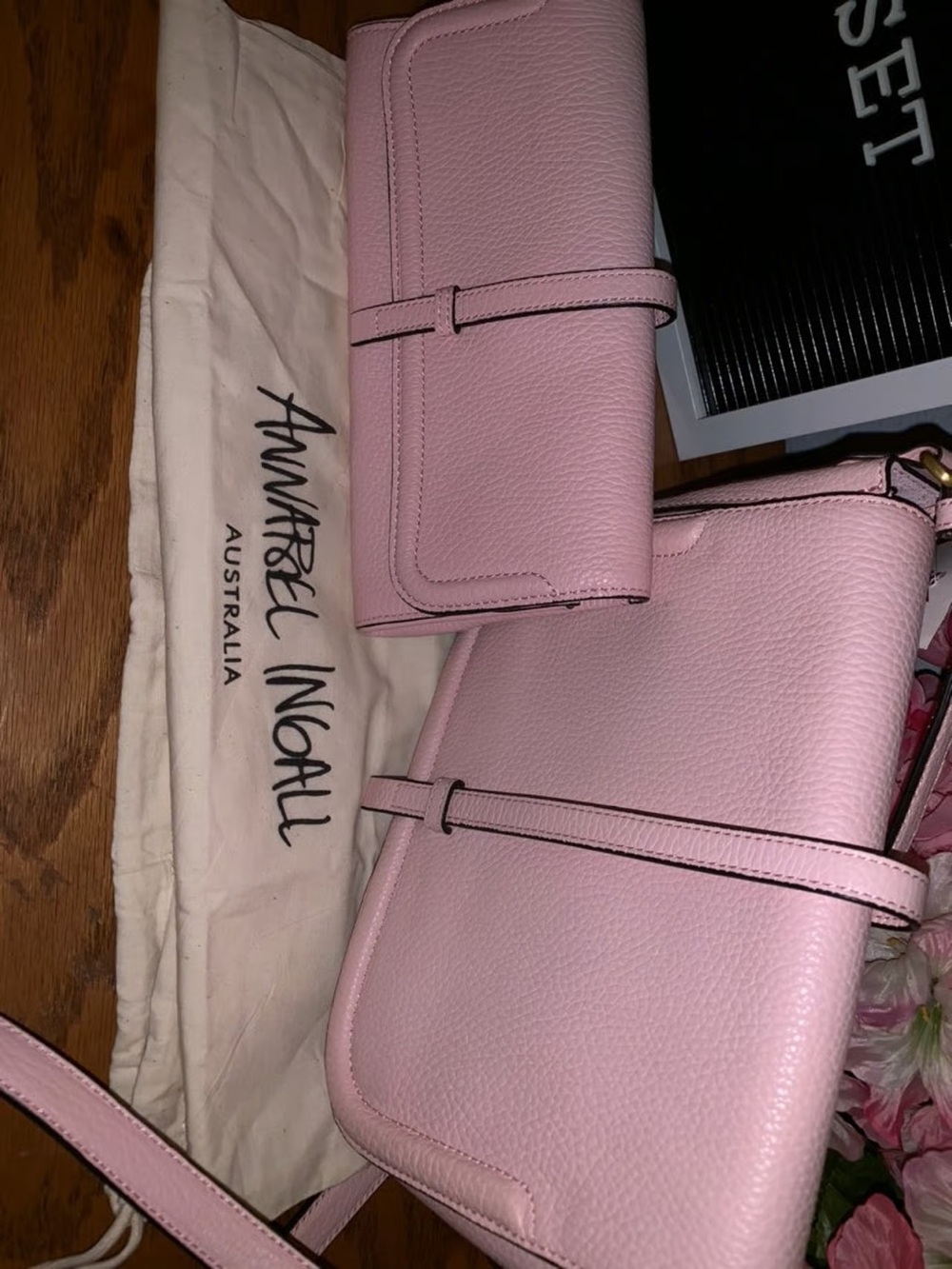 Women’s Annabel Ingall Pink Crossbody Bag and Wallet Set - Picture 2 of 6